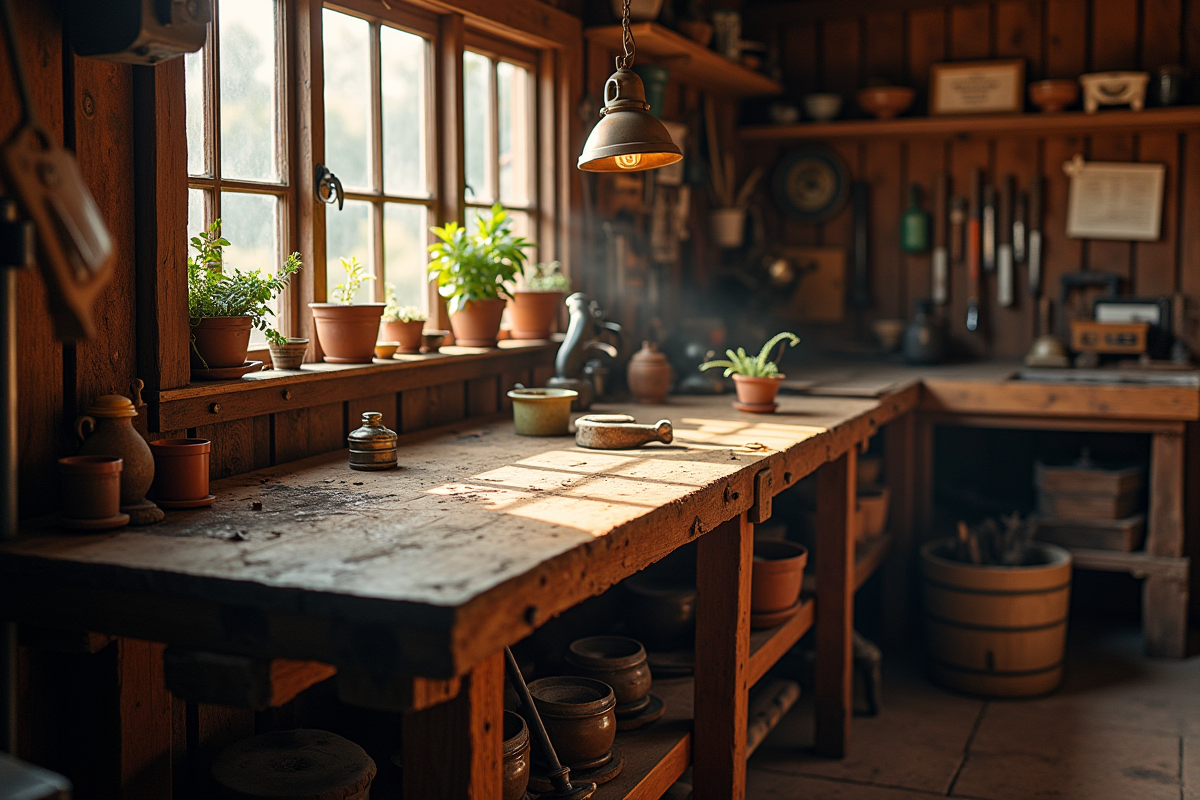 Établi en bois : pièce maîtresse d’une déco vintage